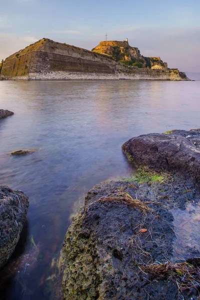 Het Oude Kasteel Van Corfu Eiland Griekenland — Stockfoto