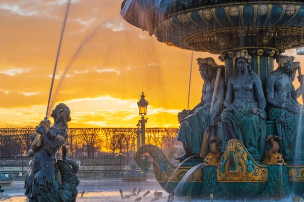 Fontaine Place Concorde Paryżu Francja — Zdjęcie stockowe