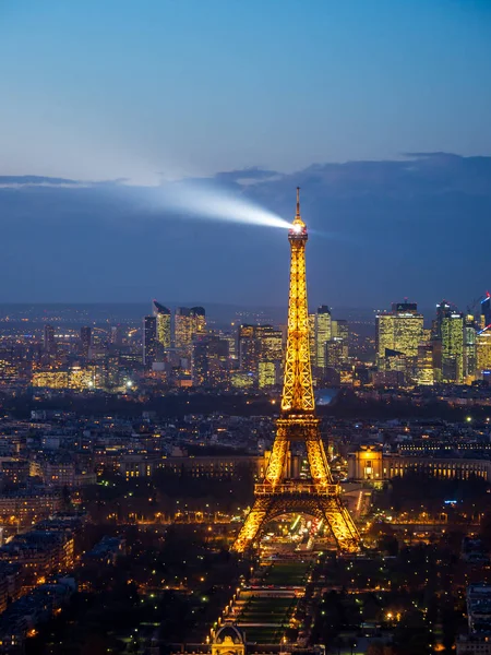 Париж Франція 2018 Грудня Огляд Парижа Вночі Від Вежі Монпарнас — стокове фото