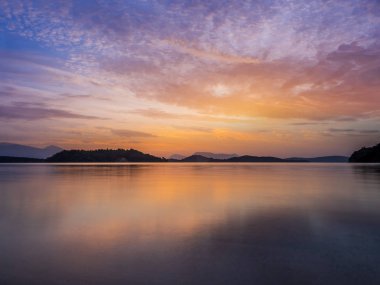 Lefkas Ionian Nidri bay Sunrise Adası Yunanistan
