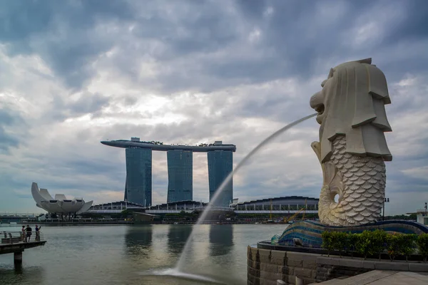 Miasto Singapur Singapur Lutego 2017 Widok Marina Bay Sands Wschodzie — Zdjęcie stockowe