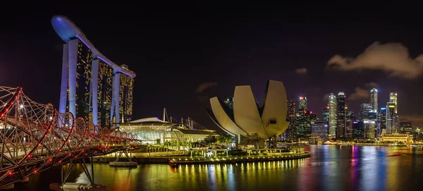 Singapore City Singapur Nisan 2018 Marina Bay Geceleri Asya Nın — Stok fotoğraf