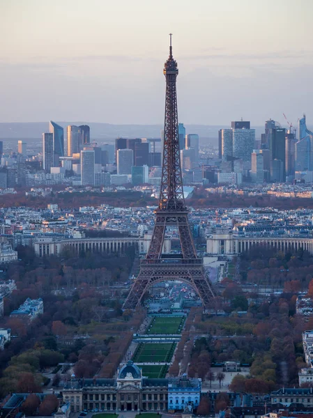 Parijs Frankrijk Skyline Avond — Stockfoto