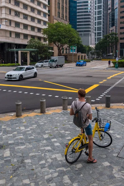 Singapur Kwietnia 2018 Singapore Street Dzielnicy Finansowej Singapur — Zdjęcie stockowe