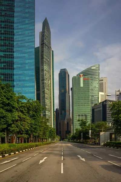 Singapur Února 2016 Ulici Singapuru Finanční Čtvrti Singapur Dne Února — Stock fotografie