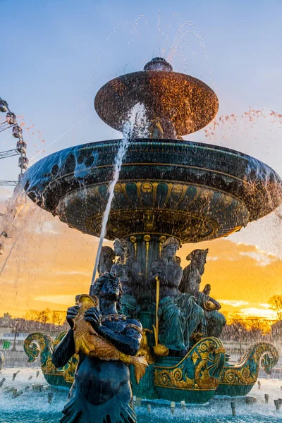 Fontaine Place Concorde Paříži Francie — Stock fotografie