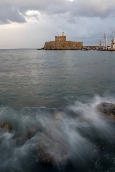 Вхід Порту Острові Родос Греція — стокове фото