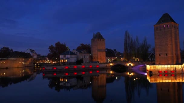 Ponts Couverts Strasbourg France — Stock Video