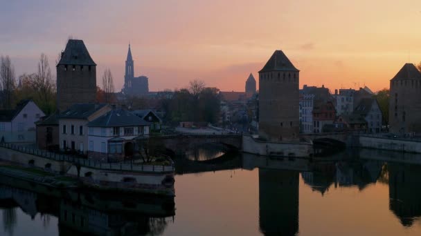 Ponts Couverts Estrasburgo Francia — Vídeo de stock