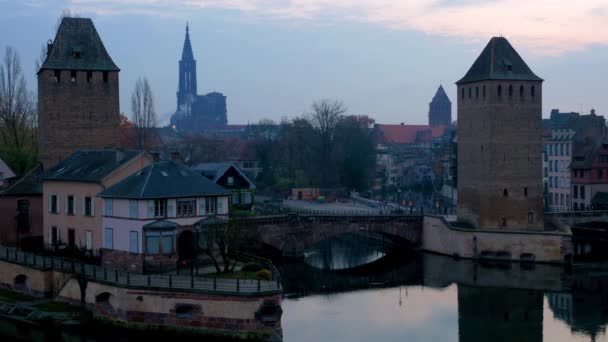 法国斯特拉斯堡的浮桥 — 图库视频影像
