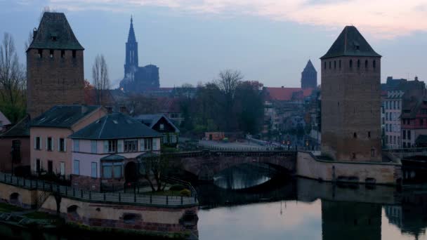 Ponts Couverts Strasbourg França — Vídeo de Stock