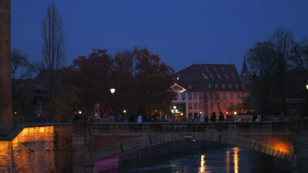 Ponts Couverts Strasbourg France — Stok video