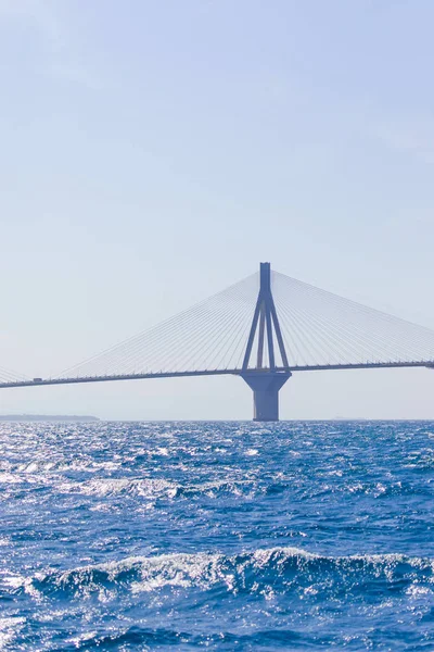 Rio Antirio Brug Charilaos Trikoupis Brug Een Van Langste Kabel — Stockfoto