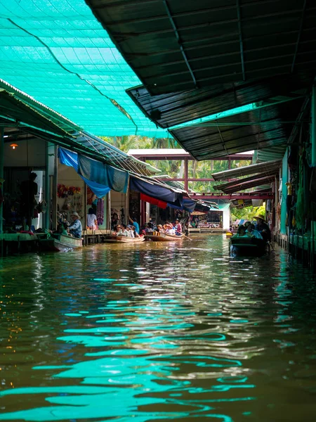 Damnoen Saduak Floating Market Tailandia Abril 2018 Este Mercado Flotante — Foto de Stock