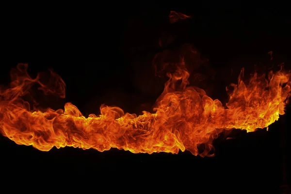 Blazing Flames Black Background — Stock Photo, Image