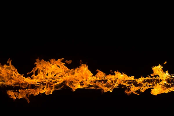 Hořící Plameny Černém Pozadí — Stock fotografie