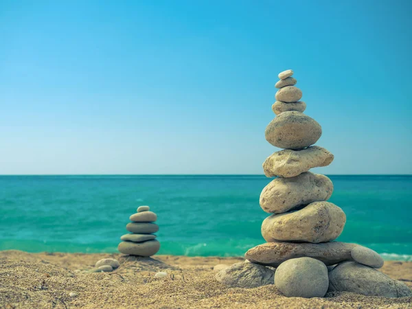 Stapel Stenen Het Strand — Stockfoto