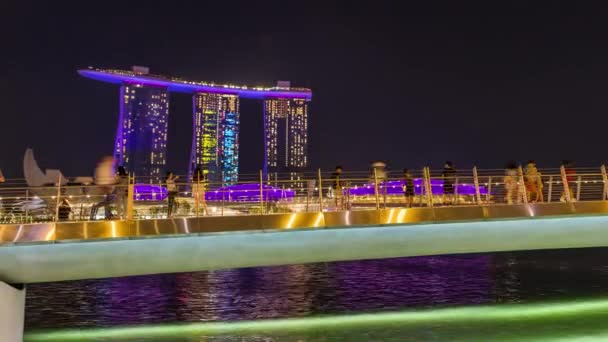 Singapur Światła Wody Pokaż Spectra — Wideo stockowe