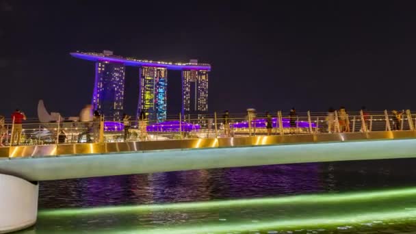 Singapore Licht Water Toon Spectra — Stockvideo