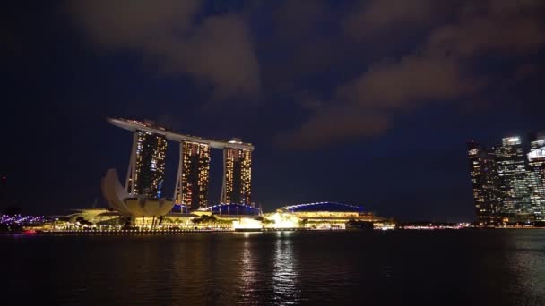 Licht Water Toon Marina Bay Sands Singapore — Stockvideo