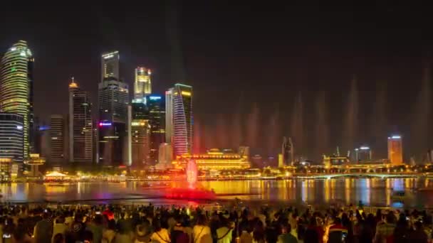 Espectáculo Luz Agua Singapur Spectra Marina Bay Sands — Vídeo de stock