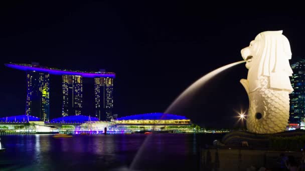 Spettacolo Luce Acqua Singapore Spectra Marina Bay Sands — Video Stock