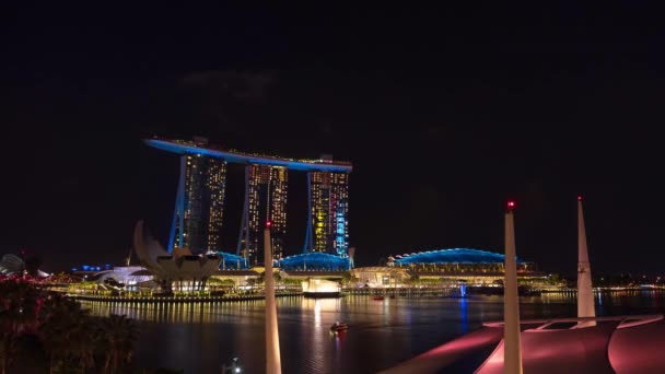 Espectáculo Luz Agua Singapur Spectra Marina Bay Sands — Vídeo de stock