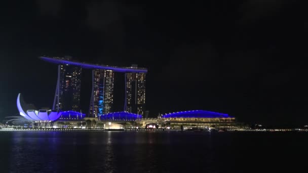 Spettacolo Luce Acqua Singapore Spectra Marina Bay Sands — Video Stock