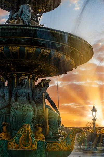 Fontaine Place Concorde Paris Frankrike — Stockfoto
