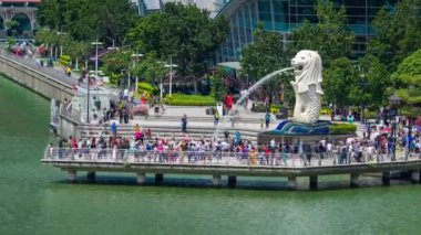 Singapur şehir Merlion Parkı