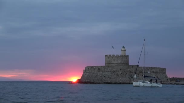 Λιμάνι Της Ρόδου Ελλάδα — Αρχείο Βίντεο