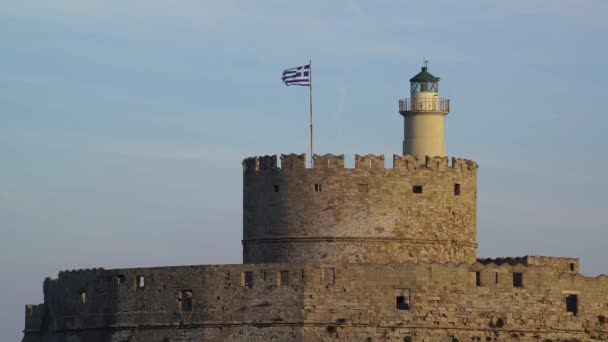 Puerto Rodas Isla Grecia — Vídeo de stock