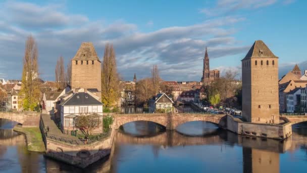Ponts Couverts Strasburgo Francia — Video Stock