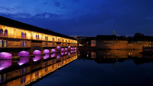 Ponts Couverts Strasbourg France — Stockvideo