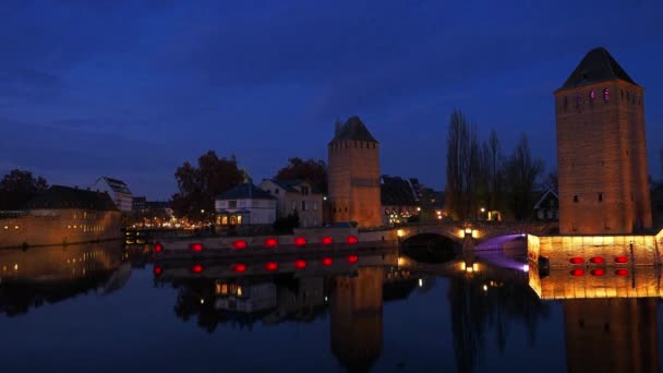 Ponts Couverts Strasbourg France — Stok video