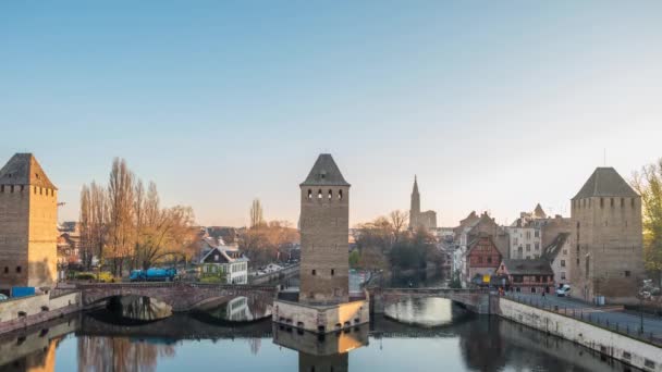 Ponts Couverts Strasbourg France — Stockvideo