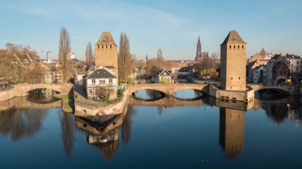 Ponts Couverts Strasburgu Francja — Wideo stockowe