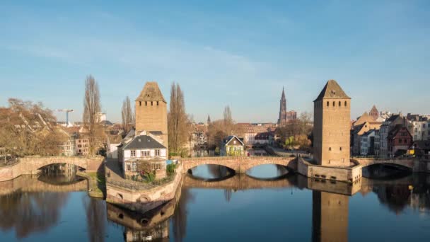 Ponts Couverts Strasbourg France — Stockvideo