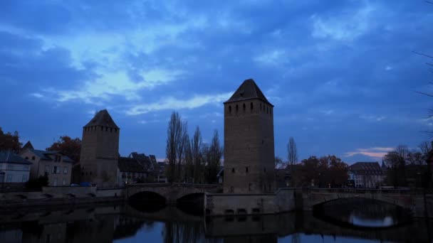 Ponts Couverts Strasbourg France — Stockvideo