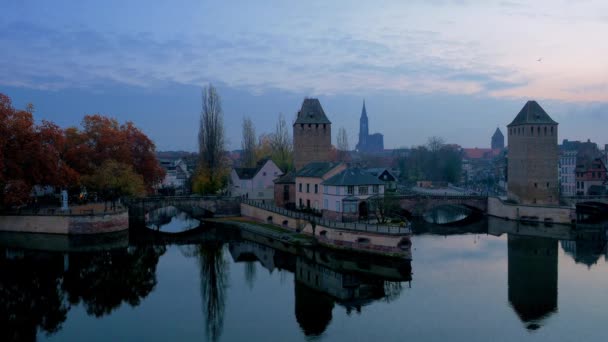 Ponts Couverts Strasbourg France — Stock video