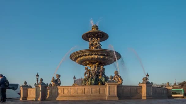 Fontaine Place Condorde Parijs Frankrijk — Stockvideo