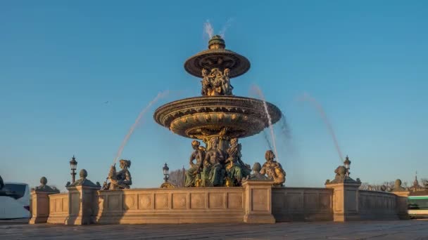 Fontaine Place Condorde Paryż Francja — Wideo stockowe