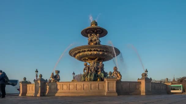 Fontaine Place Condorde Paris Francia — Vídeo de stock