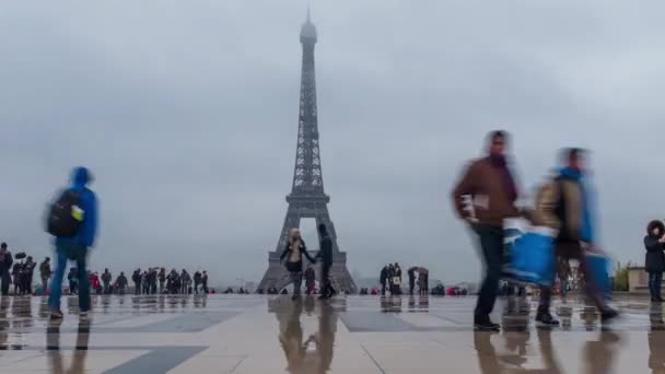 Timelapse Van Trocadero Parijs Frankrijk — Stockvideo