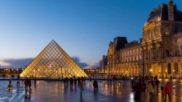Timelapse Лувру Париж Франції — стокове відео