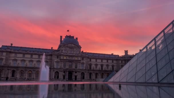 Timelapse Muzea Louvre Paříži Francie — Stock video