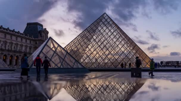 Timelapse Muzea Louvre Paříži Francie — Stock video