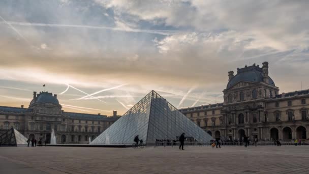 Timelapse Muzea Louvre Paříži Francie — Stock video