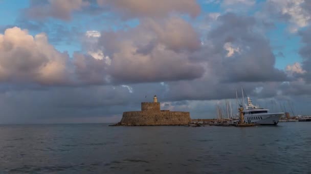 Puerto Rodas Isla Grecia — Vídeos de Stock