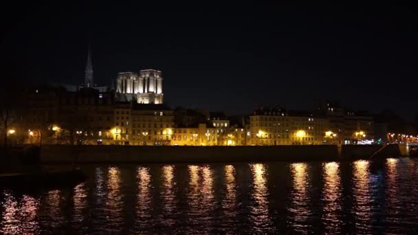 Notre Dame Pais Notte — Video Stock